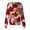 Deep Red, variant on Women's Scrub Jacket Long Sleeve Button Front Leaf Floral Print Breathable Relaxed Printed Casual with Fabric and Pockets Work Uniform Comfort,Orange(S)