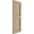 thumbnail image 3 of Ekena Millwork 15"W x 42"H Rustic Two Equal Panel Flat Panel Knotty Pine Faux Wood Shutters (Per Pair), Primed Tan, 3 of 11
