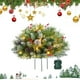 thumbnail image 1 of Árbol de Navidad artificial preiluminado de media estaca para exteriores | Luces LED blancas cálidas, agujas de pino realistas, bayas rojas, piñas, base para todas las condiciones climáticas |, 1 of 6