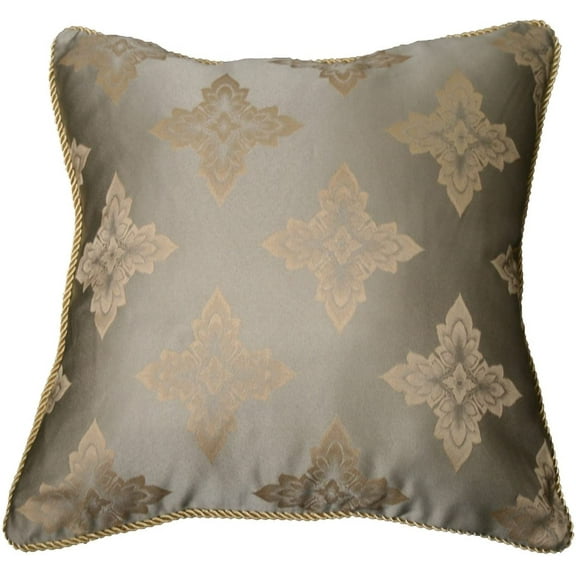 Premium Damask 18" X 18" Decorative Cushion Cover - Olive-Green