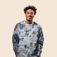 thumbnail image 4 of Dalix Alien Embroidered Fleece Tie Dye Wash Long Sleeve Crewneck Sweatshirt Mens in Tie Dye Black 2XL XX-Large, 4 of 5