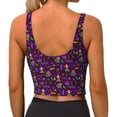 thumbnail image 3 of Vsdgher Mardi Gra2 Print Women Sleeveless Athletic Tank Top Built-in Bra Camisole Sports Vest for Yoga Running Fitness Exercise with Removable Pads, 3 of 8