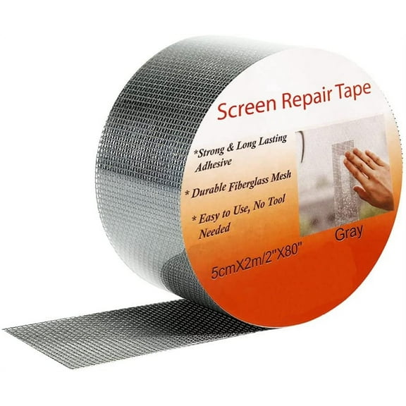 Window Screen Repair Kit, Sherry 3-Layer (6.5FT) Strong Adhesive & Waterproof Tape Fiberglass Covering mesh, Repair for Window Screen and Screen Door tears Holes - Silver