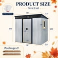 thumbnail image 3 of CarButler 8x6ft Metal Outdoor Storage Shed with Window and Transparent Plate, Lockable Sliding Doors for Garden Backyard Patio White, 3 of 7