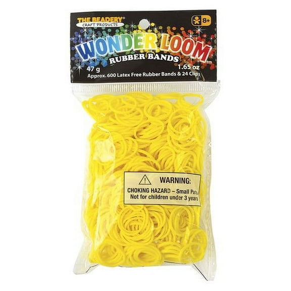 The Beadery Wonder Bands Rubber Bands-Yellow, 600 Pack