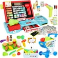 thumbnail image 1 of Caja registradora de juguete Meaicezli, 70 unidades, para niños de 4 a 8 años con escáner, 1 of 8