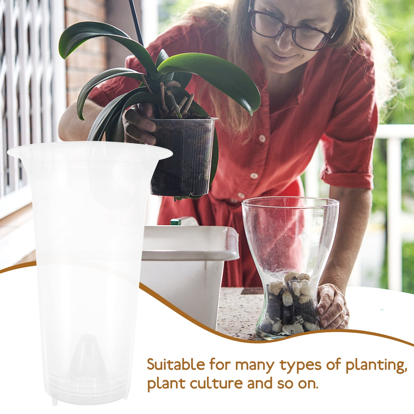 LEXSOMEO 2Pcs Plant Nursery Pots Breathable Garden Pots Plastic Orchid Flower Planter Gardening Supplies