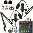 thumbnail image 2 of Home Studio Recording Kit Podcast Music Mixer Equipment Condenser Microphone Set, 2 of 14