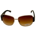 thumbnail image 2 of Ellen Tracy Womens Brown Gold Rectangle Metal Sunglass, Gradient Lens ET512. 1, 2 of 6