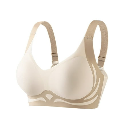 SMihono Smoothing Bra Anti Sagging Wireless Push Up Bras for Women No Underwire Full Coverage Bra Comfy Bras for Women White XXL US(12)