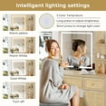 thumbnail image 2 of Brafab Rattan Vanity Set with LED Lights, Mirror, and Chair - White Nature, Wooden Makeup Table with 2 Drawers, 2 of 6