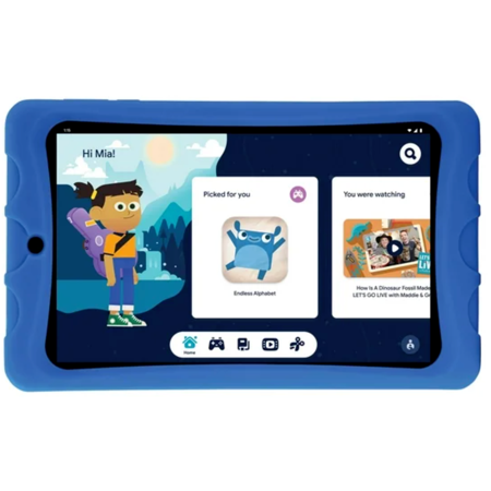 New Onn. Surf 8" Kids' Tablet 32GB Android with Blue Rubberized Sleeve & Stand