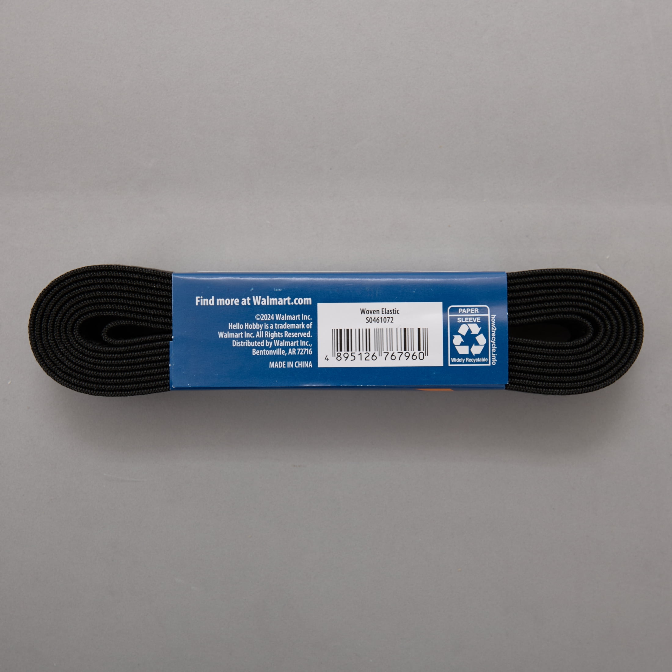 Hello Hobby Elastic Band Black 3/4 Inch x 3 Yards