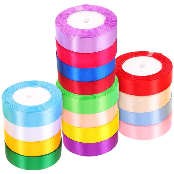 TABLZONE Wrapping Tape for Presents, Colored Ribbon Tape Assorted Polyester, 16 Rolls Wrap Supplies