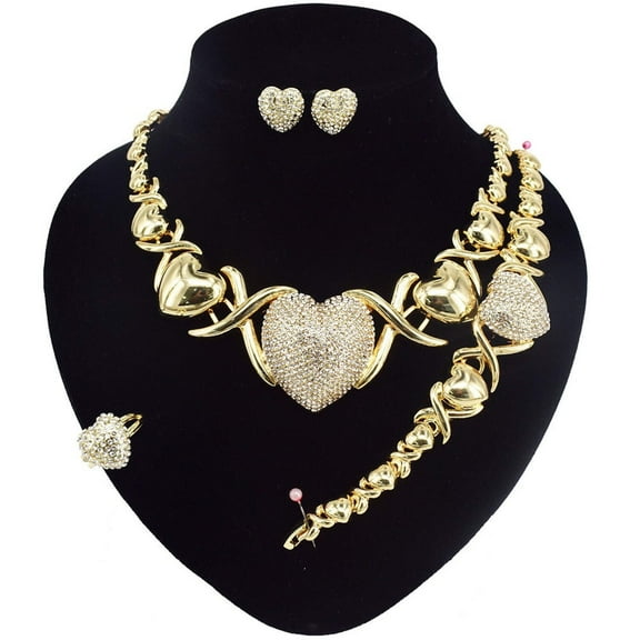 JoeytheJewelryNY HUGS &KISSES xo big heart set gold Plated #49