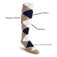 thumbnail image 2 of Golf Knickers Colorful Knee High Argyle Cotton Socks For Men Women and Youth - H: Taupe/Navy/White - Ladies, 2 of 2
