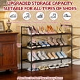 thumbnail image 2 of stusgo Shoe Rack for Closet, 3 Tier Shoe Organizer with 2 Hooks, Long Shoe Shelf Storage for Sneaker and Boot Stackable Free Standing Shoe Rack for Entryway, Garage, Small Spaces, Corridor, 2 of 9
