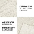 thumbnail image 4 of Superior Arctic Fleece Boho Knit Jacquard Blanket, Throw, Ivory, 4 of 7