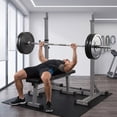 thumbnail image 3 of ZENY Adjustable Squat Rack Stand with Spotter Arms Barbell Holder Home Gym Gray, 3 of 19