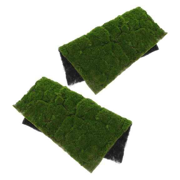 Homoyoyo Artificial Moss Lawn Green Plastic Decorative Grass Mat High Realism Design 2 Pieces for