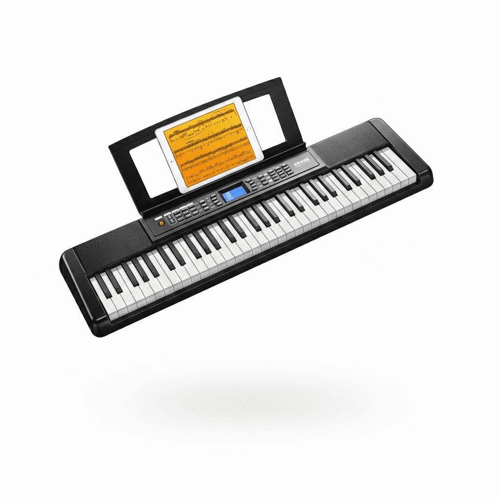 Donner DEK-200 61-Key Piano Full-Size Electronic Keyboard Set, Auto Accompaniment, Metronome,, Includes 300 Tones, with Stand, Bench, Microphone