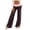 Coffee, variant on Womens Color Block Yoga Pants with Pockets High Waisted Soft Flowy Trousers Full Length Loungewear Pants For Women Daily Workout