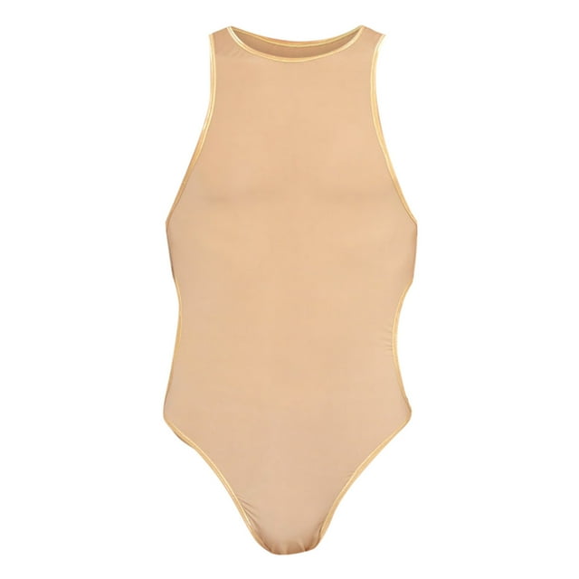 Birdeem Mens Ice Silk Silky Comfortable Live Button Sexy Vest Bodysuit