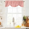 thumbnail image 4 of Tie Up Valances for Windows, Orange Red Checkered Adjustable Valance Curtains Window Treatment for Living Room/Bedroom, Farmhouse Buffalo Plaid Rod Pocket Kitchen Curtains & Drapes 42x18 Inch, 4 of 9