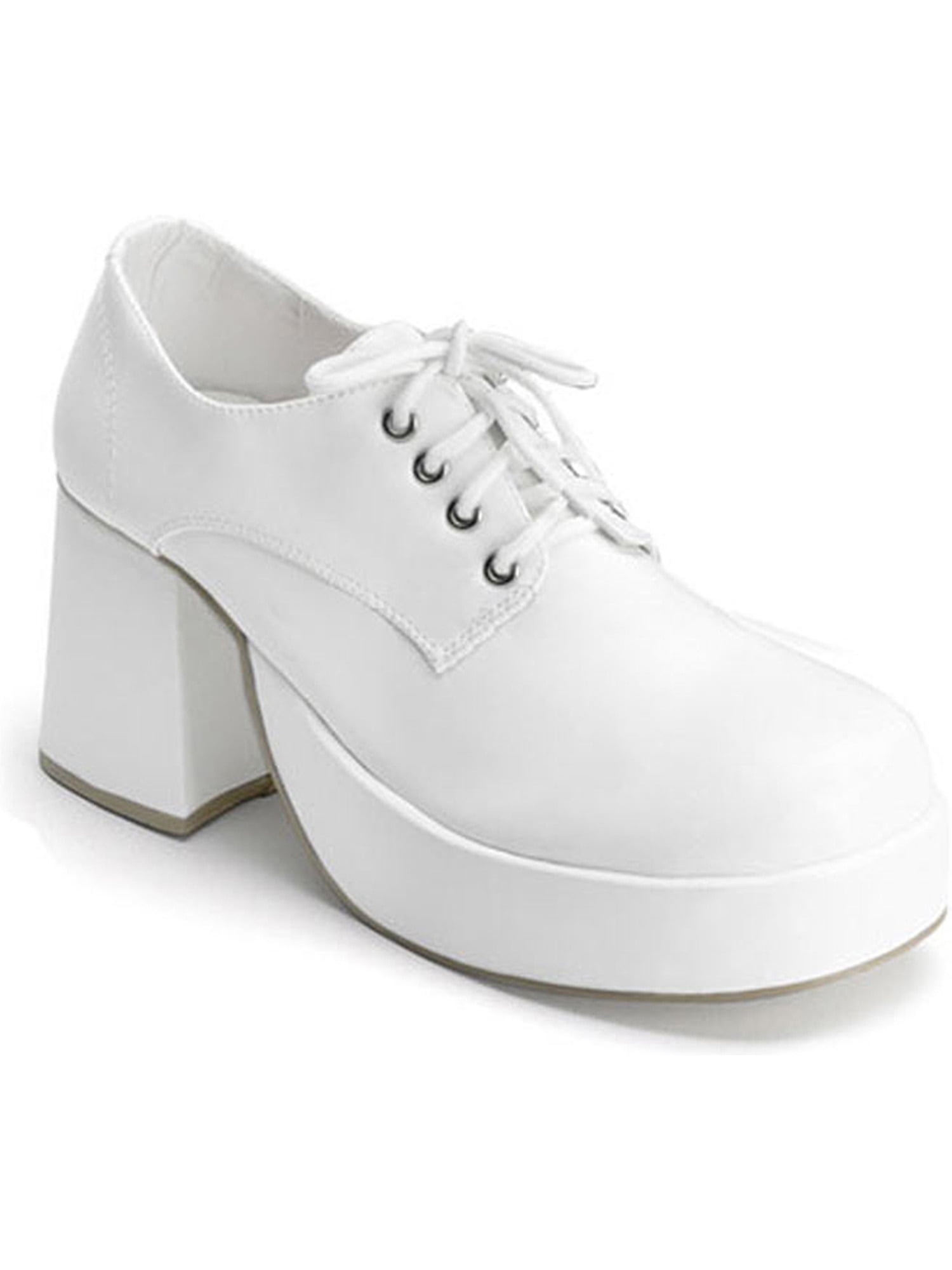 white platform disco shoes