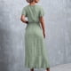 thumbnail image 4 of Vestido cruzado de verano con escote en V, vestido cruzado floral para mujer, vestido largo floral para mujer, vestido floral con escote en V, durabilidad probada en el tiempo, 4 of 6