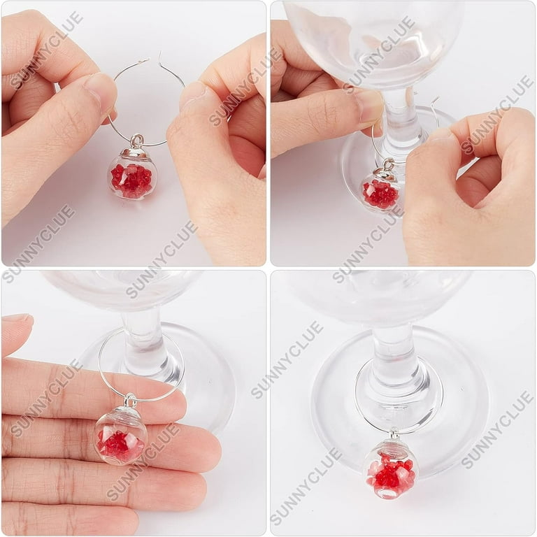 DIY Wine Glass Charms Making Kits include 14Pcs 14 Colors Resin