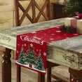 thumbnail image 3 of ERUNPONLY Red Christmas Tree Table Runner - 70 Inch Long Snowflake Tree Xmas Cotton and Linen Blended Dress Scarves Farmhouse Table Runner for Kitchen Dining, Coffee Table, 13" x 70", 3 of 7