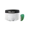 thumbnail image 1 of Mueller Athletic Support Brief with Flex Shield Cup, White/Green, Peewee Regular, 1 of 3