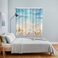 thumbnail image 5 of Curtains 63 Inch Length 2 Panels, Blue Waves Grommets Window Treatment Curtain, Summer Beach Starfish Coastal Nautical Ocean Thermal Curtains Drapes for Living Room/Bathroom, 5 of 9