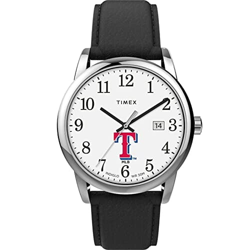 Timex x MLB Men s Easy Reader Texas Rangers Silver Analog Watch