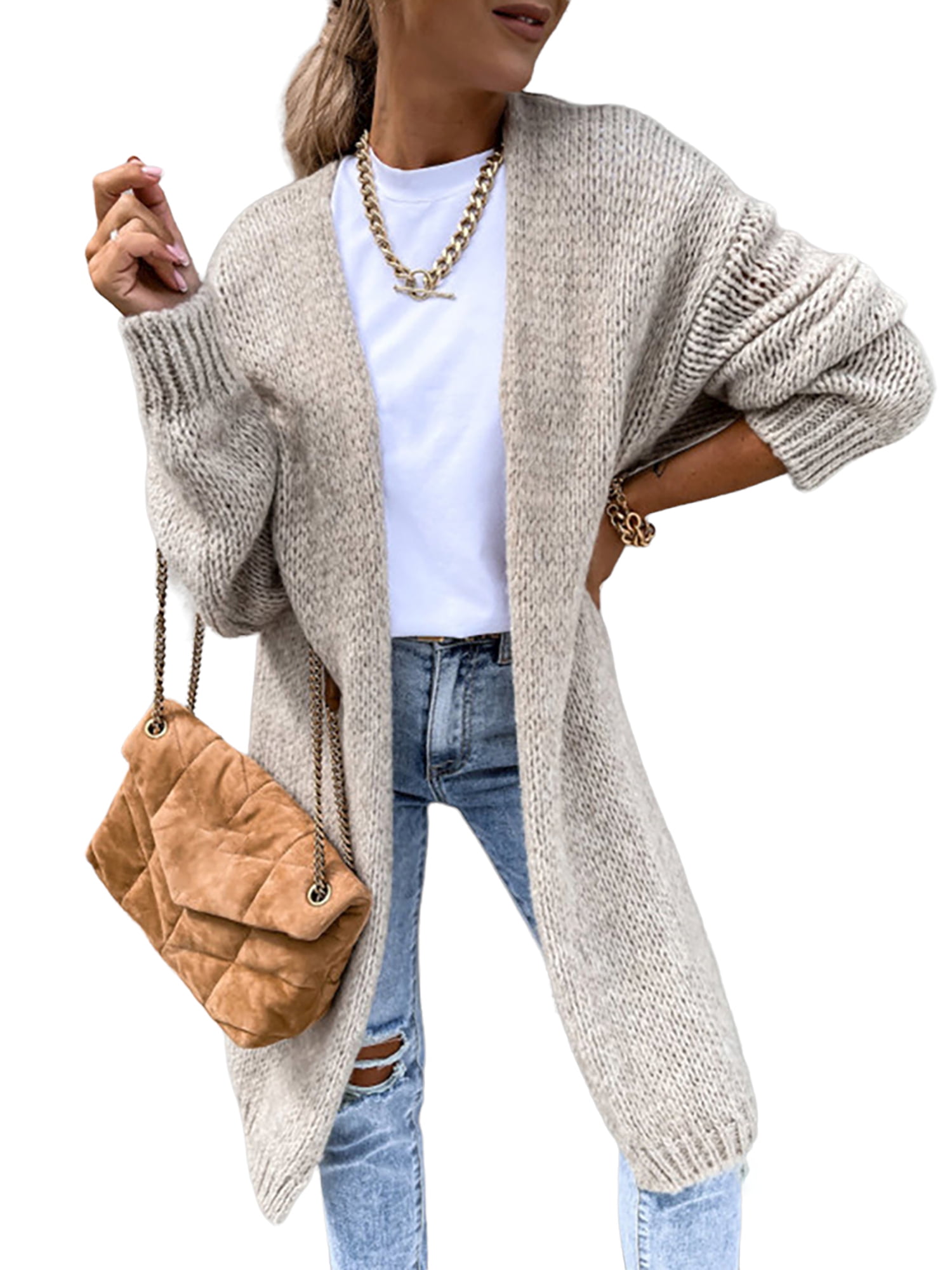 FASHIONWT Women Kaftan Style Cardigan Crochet Knitted Sweater Cover-up -  Walmart.com