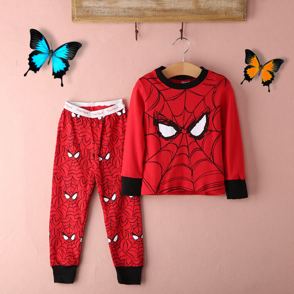 Red Cartoon Spiderman 2Pcs Clothes Kids Toddler Baby Boy Girl Pajamas Pajamas Cotton Children Outfit Sleepwear Nightwear Clothes - image 3 of 4