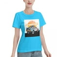 thumbnail image 2 of ALLNOB Women's Off-Road Vehicle Standard Short Sleeve T-Shirt 150g Spider Baby Blue, 2 of 8