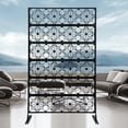 thumbnail image 3 of Outdoor Indoor Metal Privacy Screen Panels Divider Freestanding Mount,Black,Screw-In Installation,44.49X19.68X71.26in, 3 of 26