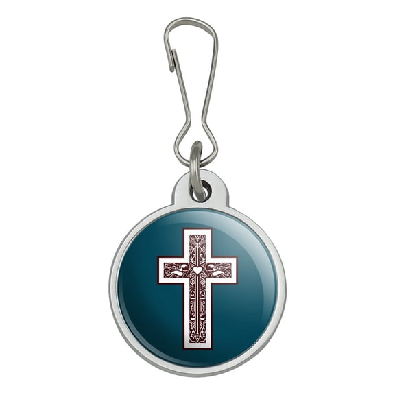 Cross with Heart Christianity Jacket Handbag Purse Luggage Backpack Zipper Pull Charm
