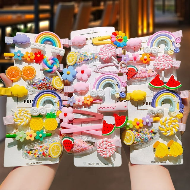 39 Pcs Pinces à Cheveux pour Bébés Filles, Accessoires pour Cheveux Colorés et Mignons / Multicolore
