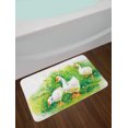 thumbnail image 2 of Rubber Duck Bath Mat, Goose in Farm Lake Plants Grass Reeds Flowers Pond Animals Geese Feathers, Non-Slip Plush Mat Bathroom Kitchen Laundry Room Decor, 29.5 X 17.5 Inches, Green and White, Ambesonne, 2 of 2