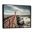 thumbnail image 2 of Designart "Pier Waves II" Coastal Pier Floater Framed Wall Decor, 2 of 7