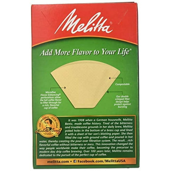 Melitta Cone Coffee Filters, Natural Brown #4, 100 Count (Pack Of 6)