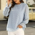 thumbnail image 5 of Women"s Chiffon Blouse Long Sleeve Ruffled Neck Shirts Fall Casual Pullover Tops, 5 of 5