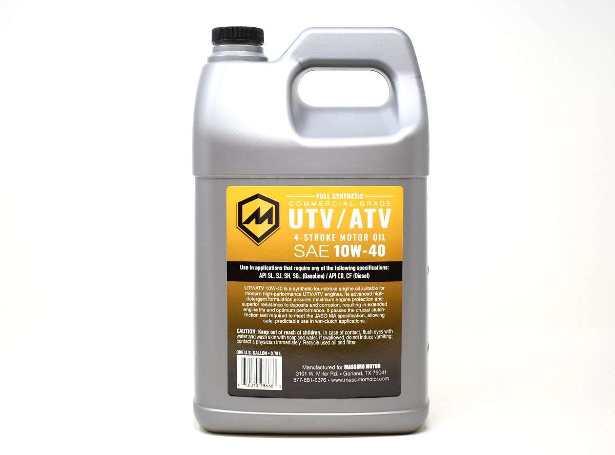 Massimo 10W40 Full Synthetic 4-Stroke Motor Oil, UTV ATV Motorcycle, 1 Gallon