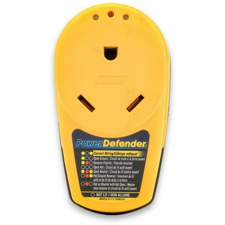 Camco 55310 30M/30F Power-Defender Circuit Analyzer with Integrated Surge Protection and Indicator Lights