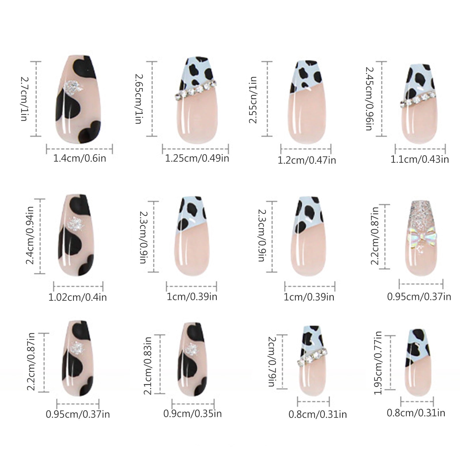 Coffin Acrylic Nail Tips Clear Full Coverage Nail Tips Long Ballerina on Gel Nails Coffin on Nail Size Chart Nail on Coffin Clear Nail Tips Coffin Shape Half Cover Short on