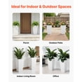 thumbnail image 6 of VEVOR Tall Planters Set of 2, 26 Inch Large Outdoor Taper Planters for Outdoor Indoor Plants, Front Porch Plastic Modern Flower Pots with Casters, Inner Pot & Drainage Holes for Patio, Garden, White, 6 of 9