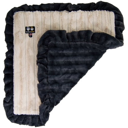 Bessie and Barnie Natural Beauty / Gravel Stone Luxury Ultra Plush Faux Fur Pet/ Dog Reversible Blanket (Multiple Sizes)